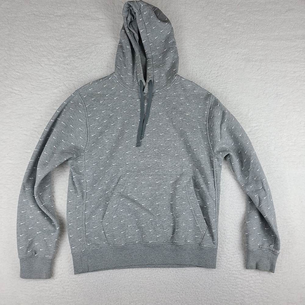 Nike Hoodie Mens Medium Gray All Over Print Sweater Activewear‎ *